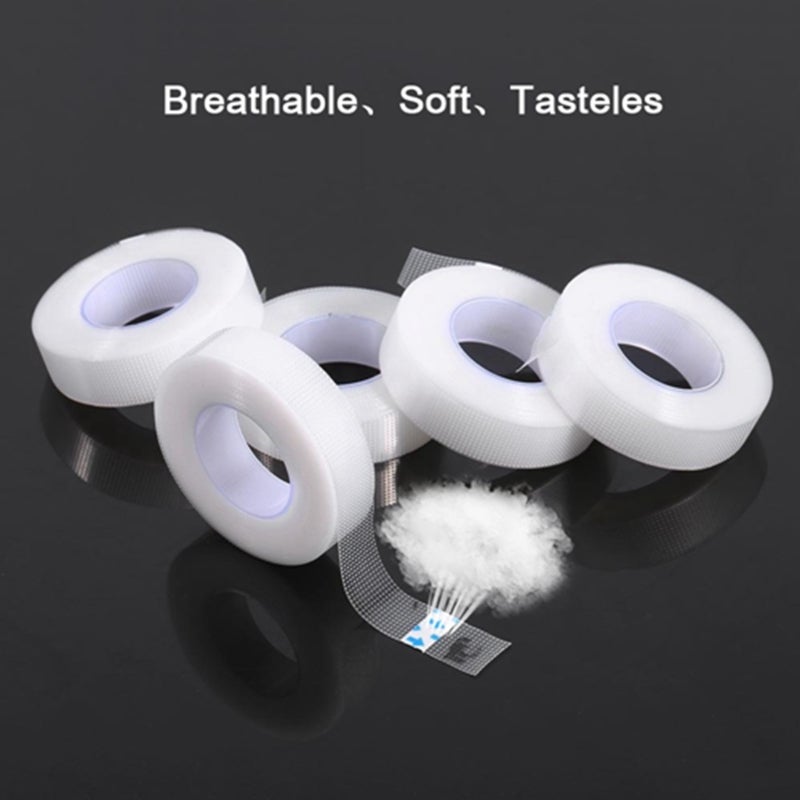 Eyelash Extension Tape 5 Rolls 1.25cm Width Hypoallergenic Medical PE Tape - Breathable Latex-Free Gentle Tape for Sensitive Skin Lash Extension Application - Image 2