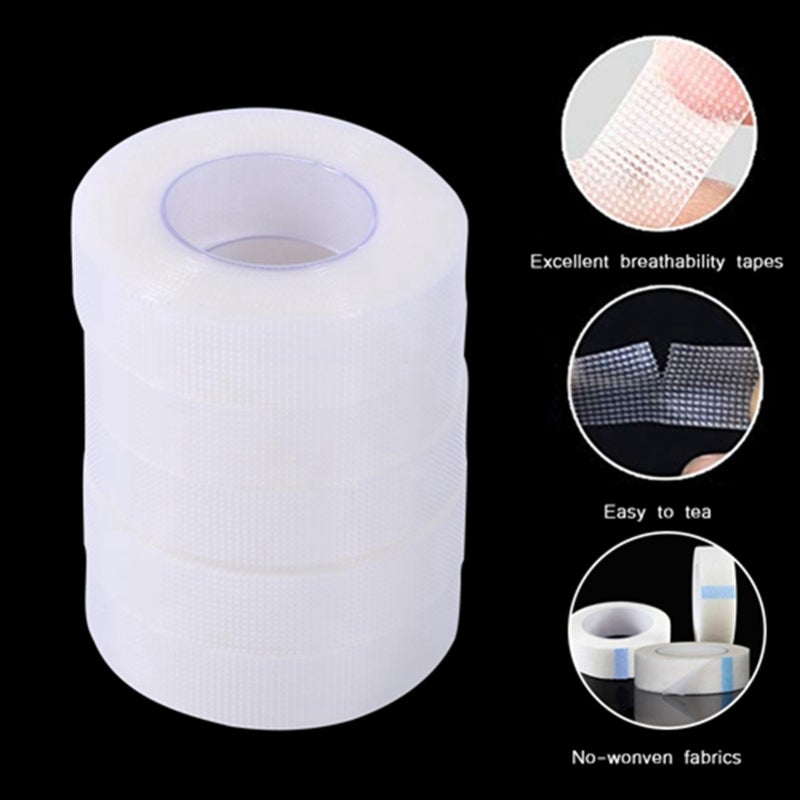 Eyelash Extension Tape 5 Rolls 1.25cm Width Hypoallergenic Medical PE Tape - Breathable Latex-Free Gentle Tape for Sensitive Skin Lash Extension Application - Image 4