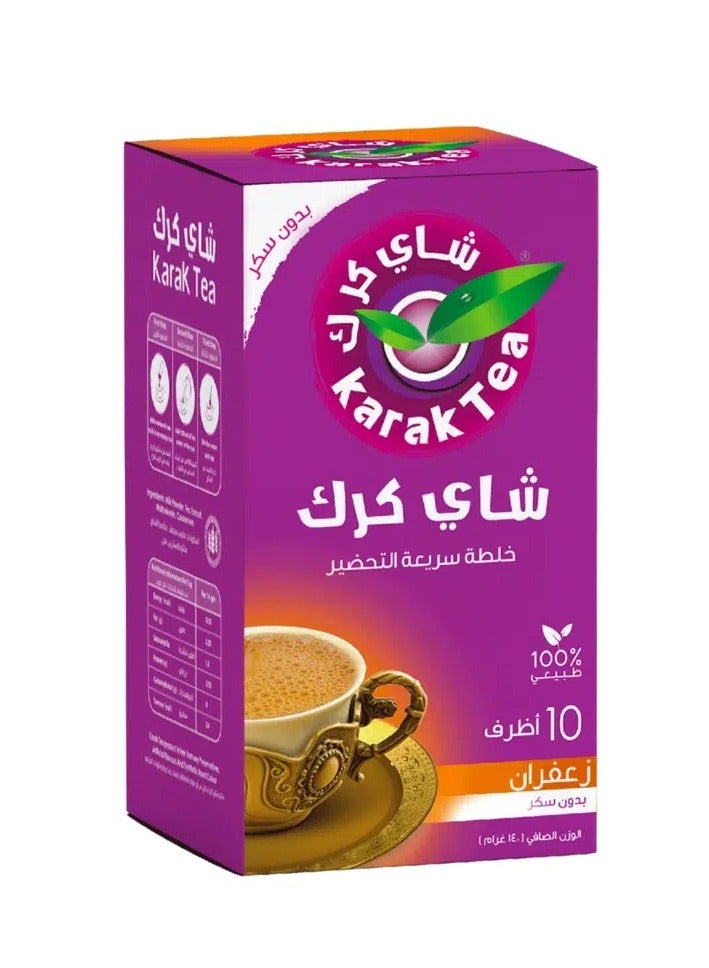 Karak Tea Karak Tea with Saffron Without Sugar 14 grams x 10 sachets 