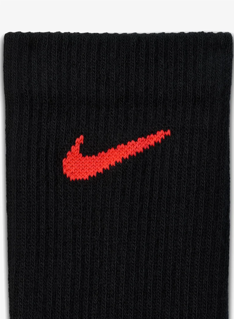 Nike BLACK(VOLT)/BLACK(GREEN SHOCK)/BLACK(LT PHOTO BLUE)/BLACK(BRIGHT CRIMSON)/BLACK(HYPER PINK)/BLACK(TOTALORANGE) 6-Pack Everyday Elevated Crew Socks  | Best Price UAE