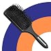 Scarlet Line Professional Matte Finish Large Paddle Hair Styling Salon Brush with Back Side Crystal Mirror n Wooden Handle for Men n Women_Black - Image 2