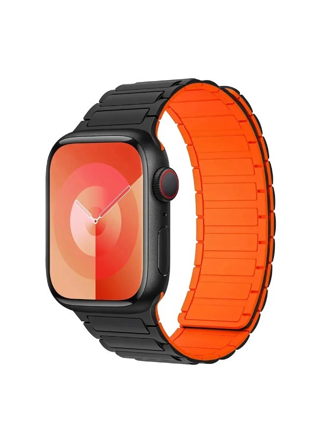 Magnetic Sport Bands for Apple Watch Band S11/S10 46mm 44mm 42mm 45mm 49mm iWatch bands for Women Men,Silicone Loop Strap Wristband for Apple Watch Series 11 10 9 8 7 6 5 4 3 SE 3/2nd Ultra/3/2 49mm