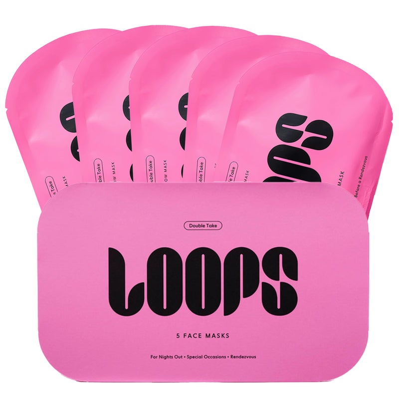 LOOPS DOUBLE TAKE - Glow Hydrogel Face Masks - Calms and Soothes Skin - Refine Pores and Smooth for a Flawless Face - Hydrating Skin Mask Face Mask Leaves You Refreshed and Loumonus, 5pc - Image 1