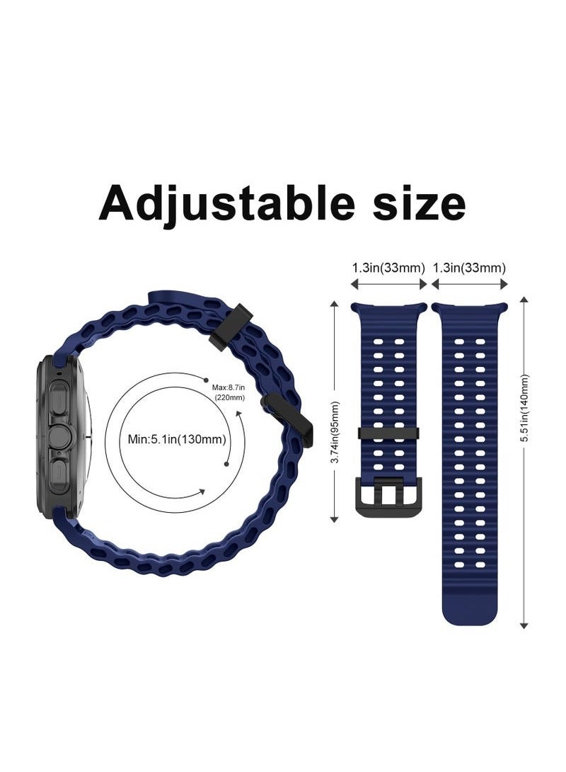 DUSALA Soft Silicone Adjustable Replacement Watch Strap for 47mm Galaxy Watch 7 Ultra | Durable Sport Bracelet | Lightweight, Sweat-Resistant Band for Active Lifestyle | Easy Installation – - Image 3