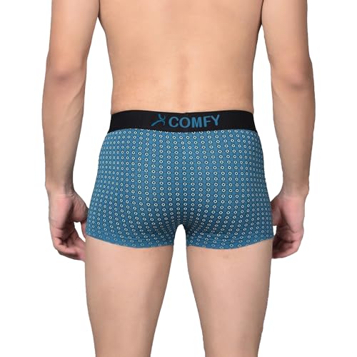 Amul Comfy Printed Spandex Trunk for Men | 95% Cotton 5% Spandex | Super Combed Cotton Stretch Fabric | Outer Elastic Comfort Fit | Soft Hand Feel | No Marks Waistband | Color May Vary | (Pack of 2) - Image 5