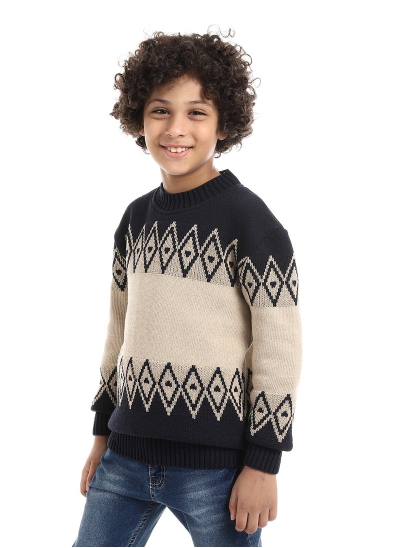Caesar - Wool Boys Pullover With Multi Design - Image 1