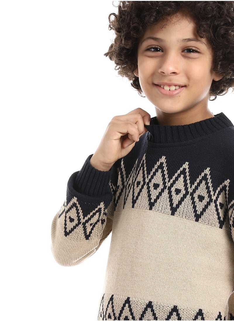 Caesar - Wool Boys Pullover With Multi Design - Image 1