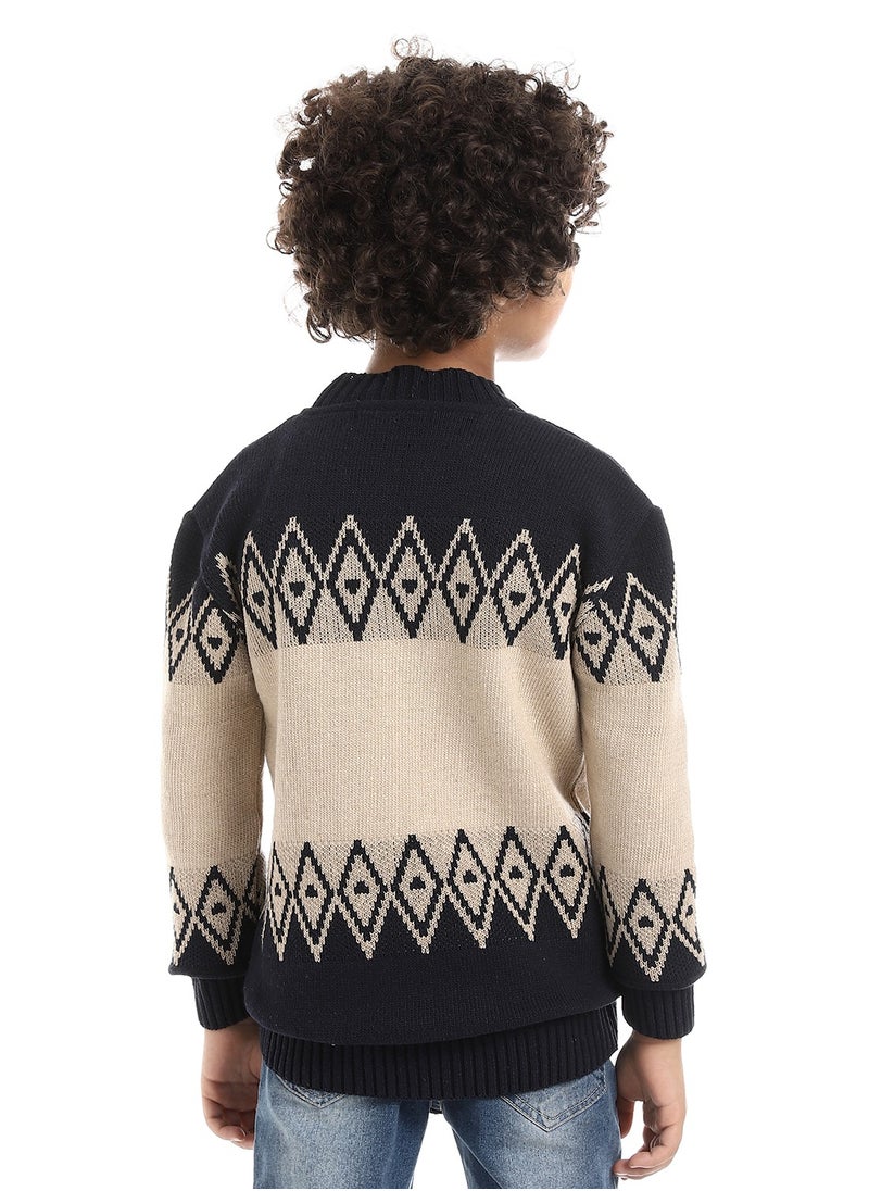 Caesar - Wool Boys Pullover With Multi Design - Image 1