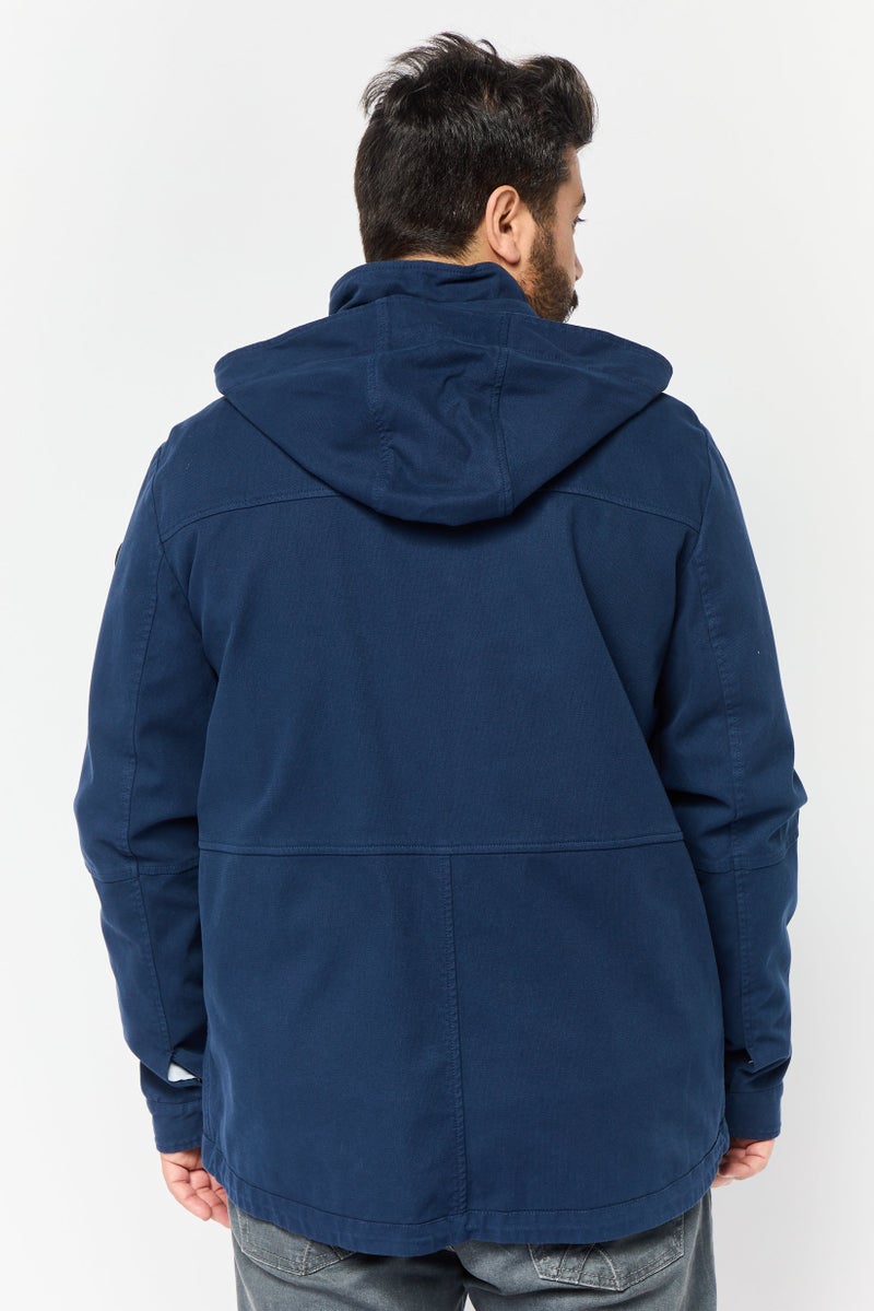 Trussardi Jeans Men Plain Parka Jacket,Navy Blue - Image 4