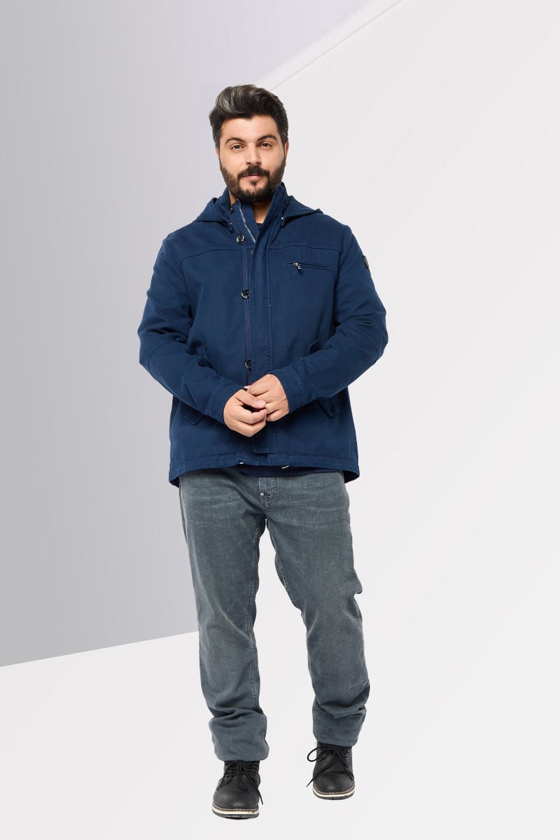 Trussardi Jeans Men Plain Parka Jacket,Navy Blue - Image 2