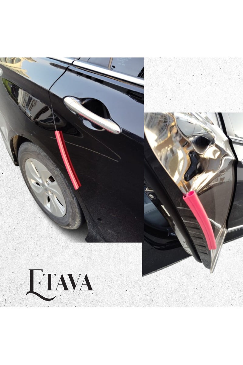 ETAVA Car Door Edge Guard Rubber Clip (2 Pcs, 25cm Each) | U Shape Anti-Collision Bumper Strip | Universal Fit – No Glue – Scratch Protector for Most Cars – Red - Image 5