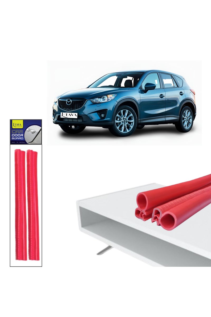 ETAVA Car Door Edge Guard Rubber Clip (2 Pcs, 25cm Each) | U Shape Anti-Collision Bumper Strip | Universal Fit – No Glue – Scratch Protector for Most Cars – Red - Image 1