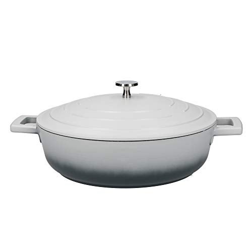 Master Class MasterClass MCMSCRD28GRY Shallow Casserole Dish with Lid, Lightweight Cast Aluminium, Induction Hob and Oven Safe, Ombre Grey, 4 Litre/28 cm - Image 1
