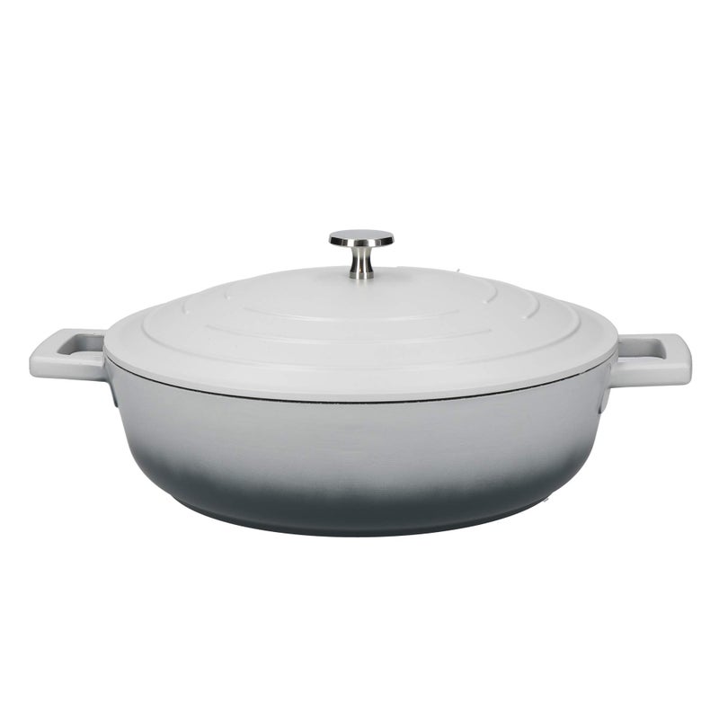 Master Class MasterClass MCMSCRD28GRY Shallow Casserole Dish with Lid, Lightweight Cast Aluminium, Induction Hob and Oven Safe, Ombre Grey, 4 Litre/28 cm - Image 2