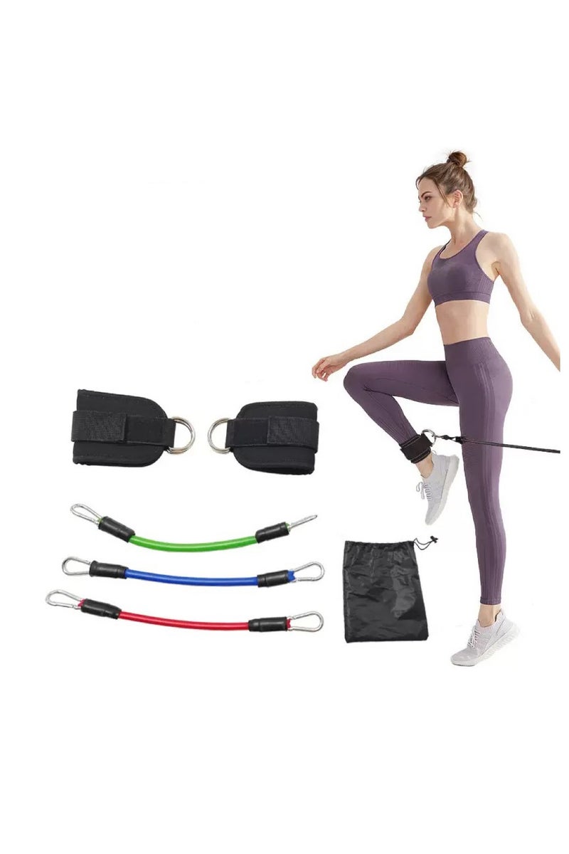 CityRiya-Long Ankle Straps, Adjustable Comfortable Ankle Cuffs with D-Ring & Velcro for Resistance Strength Training, Gym/Home Workouts, Tone Legs, Physical Therapy, Yoga Stretching - Men & Women - Image 1