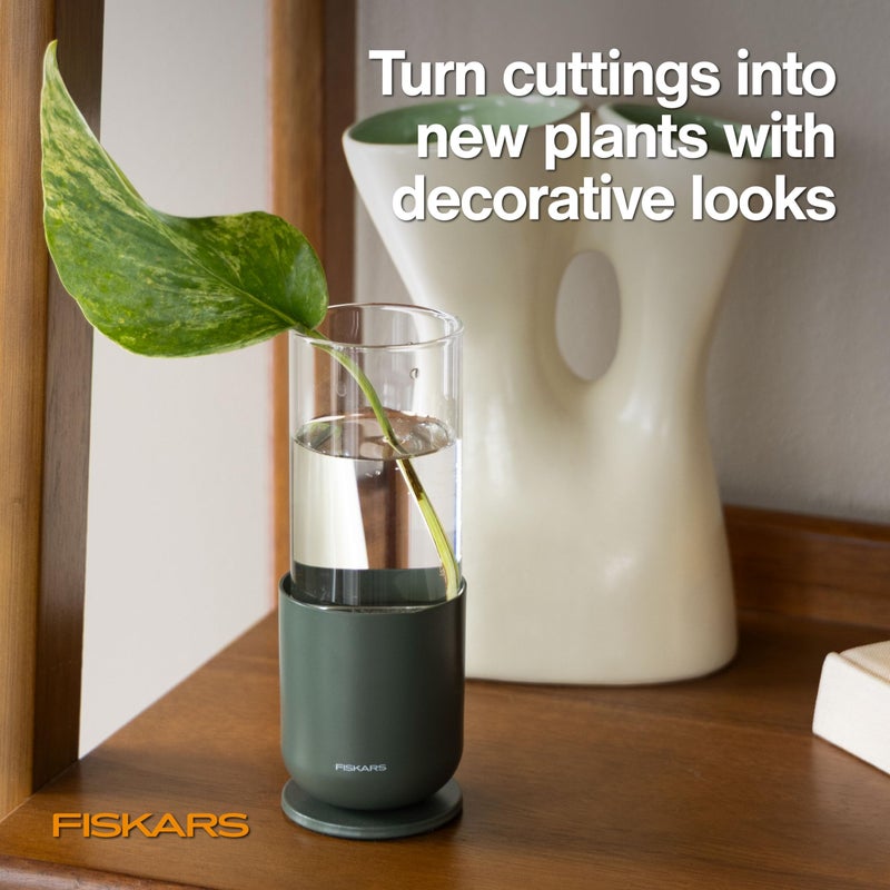 Fiskars Plant Propagator, 1 Piece â€“ Single Decorative Glass Propagation Vase with Metal Base for Rooting Plant Cuttings and Hydroponic Display - Image 3