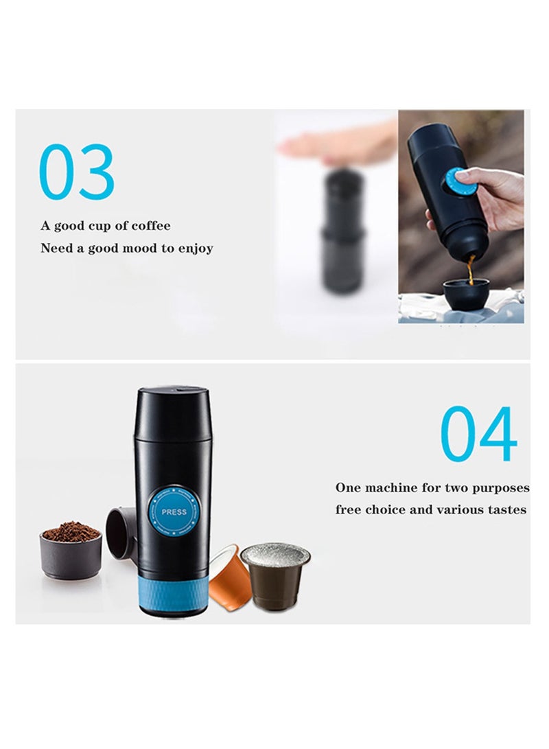 Furtey Electric Coffee Machine ,Mini Portable Ground Coffee Espresso Machine , Maker for Camping Hiking Black, Vehicle Mounted Outdoor Coffee Machine , Capsule Coffee Machine 22*7*7cm - Image 5