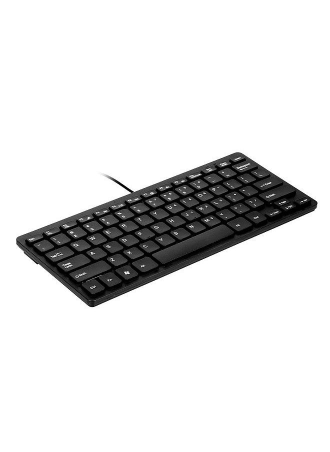 Generic - K-1000 Mini Keyboard 78-key Mini Keyboard USB Powered Wired Keyboard Chocolate Keyboard Portable Office Keyboard Black - Image 1