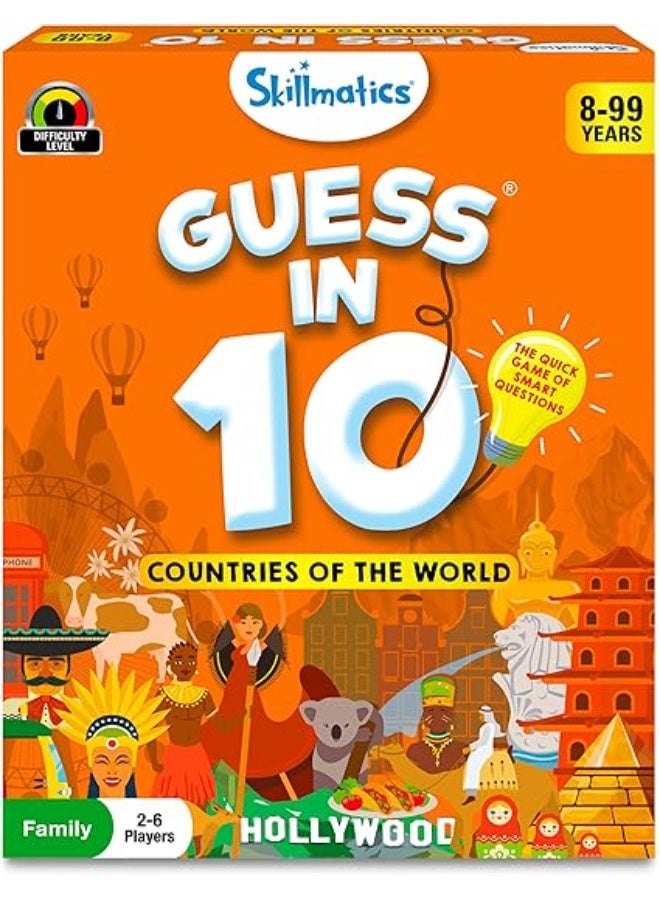سكيلماتيكس لعبة بطاقات الأسئلة والتخمين "خمّن 10" - إصدار "حول العالم" - لعبة لوحية تعليمية وممتعة لتقوية الذكاء وسرعة البديهة - مثالية للحفلات، التجمعات العائلية والأصدقاء - مناسبة للأطفال والكبار. - Image 1