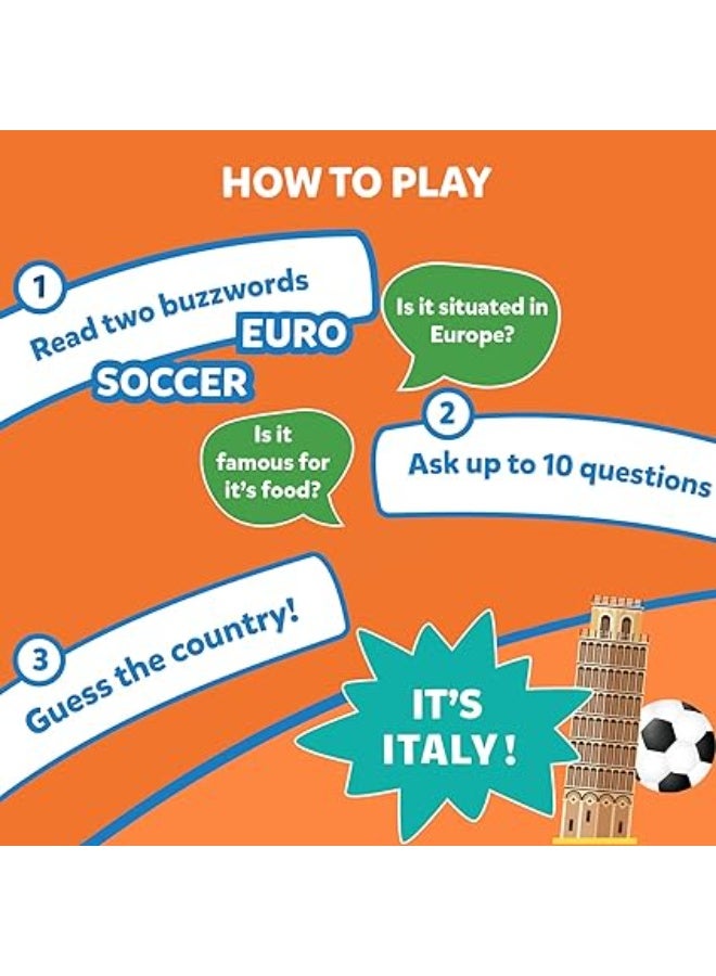 سكيلماتيكس لعبة بطاقات الأسئلة والتخمين "خمّن 10" - إصدار "حول العالم" - لعبة لوحية تعليمية وممتعة لتقوية الذكاء وسرعة البديهة - مثالية للحفلات، التجمعات العائلية والأصدقاء - مناسبة للأطفال والكبار. - Image 2