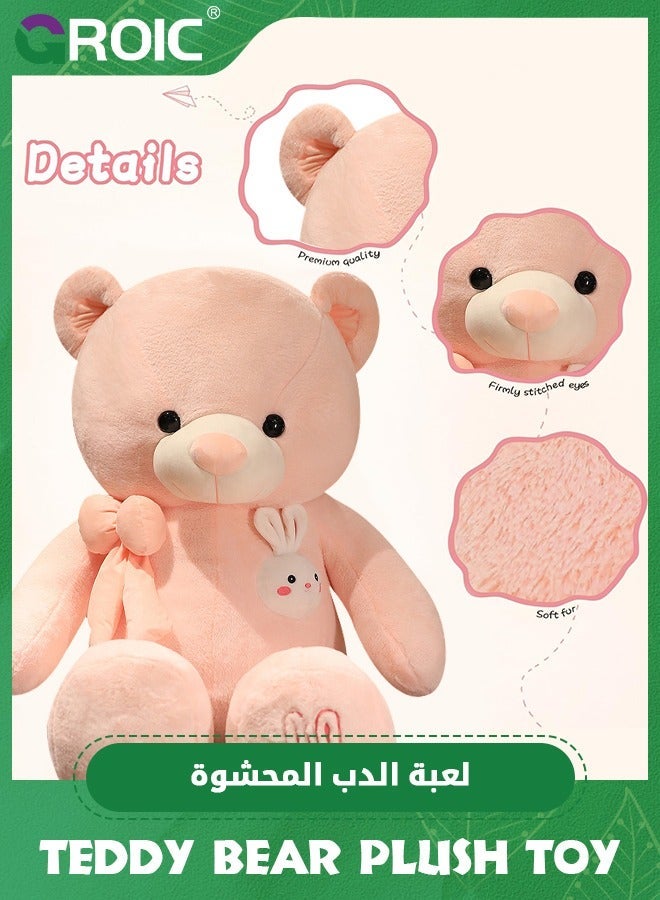 GROIC Giant Teddy Bear Soft Toy, 31.5" Large Stuffed Animal Big Soft Toys with Bow and Cartoon Rabbit, Cuddly Stuffed Teddy Large Fluffy Teddies Plush Toy Gift for Kids Birthday Wedding Decorations - Image 2