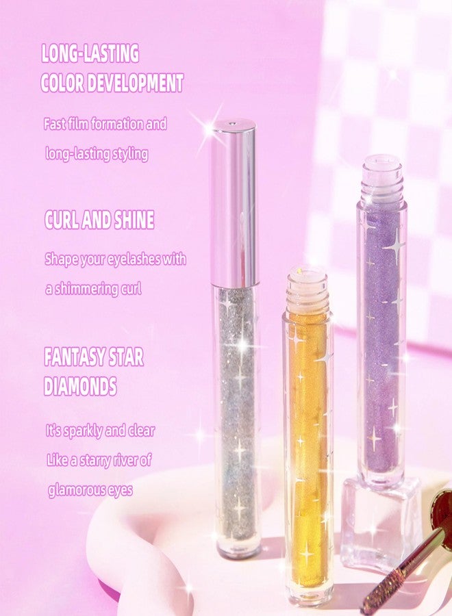 DLZZRS Colored Mascara for Eyelashes, Diamond Glitter Colorful Shiny Sparkle Waterproof Long Lasting Smudge-Proof, Lengthening Curling Volume Mascara Party Stage Use, #02 Gold - Image 5