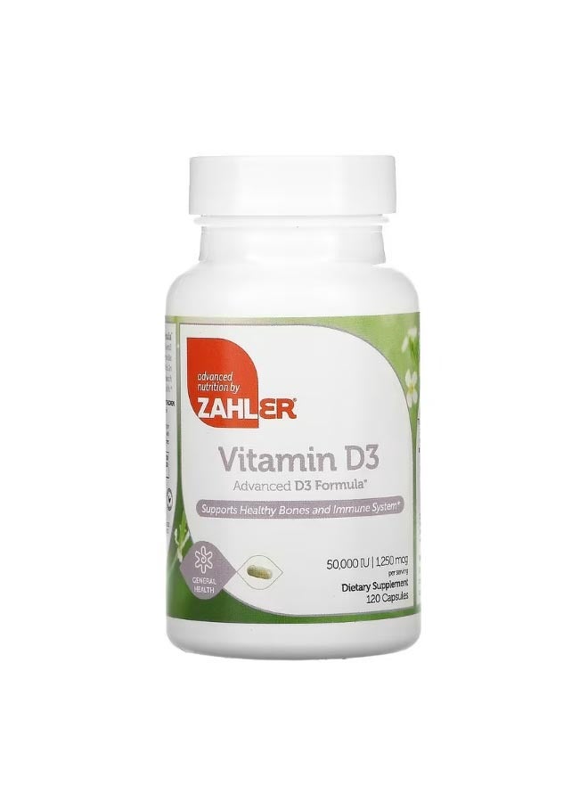 Zahler Vitamin D3 1250 mcg 50000 IU 120 Capsules - Image 1