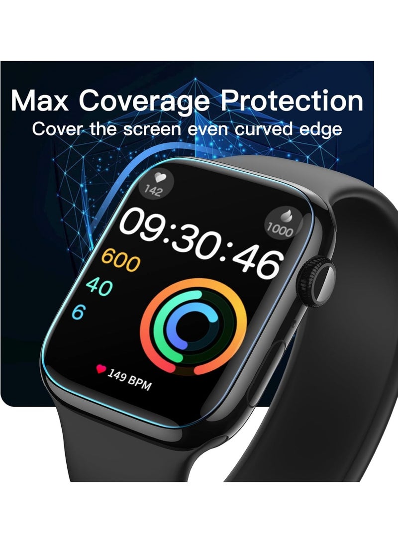 وايكيل واقي شاشة TPU شفاف ومضاد للخدش لساعة Apple Watch Series 11/10 مقاس 46 مم مجموعة 3 قطع ذاتية الشفاء سهلة التركيب للاستخدام اليومي والحماية الفعالة - Image 5