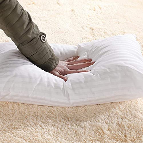 HFI Urban Arts Striped Fabric Luxury Premium Pillows - Pack of 1 Pc| 17 x 27 Inches| White | Conjugated Virgin Fiber Filling | Hotel Quality Linen - Image 4
