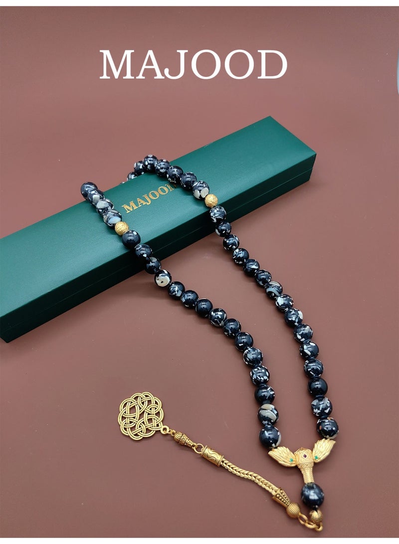 MAJOOD/45 Dyed Fritillary Pearl Prayer Beads/Tasbih/10MM/For Men And Women - Image 1