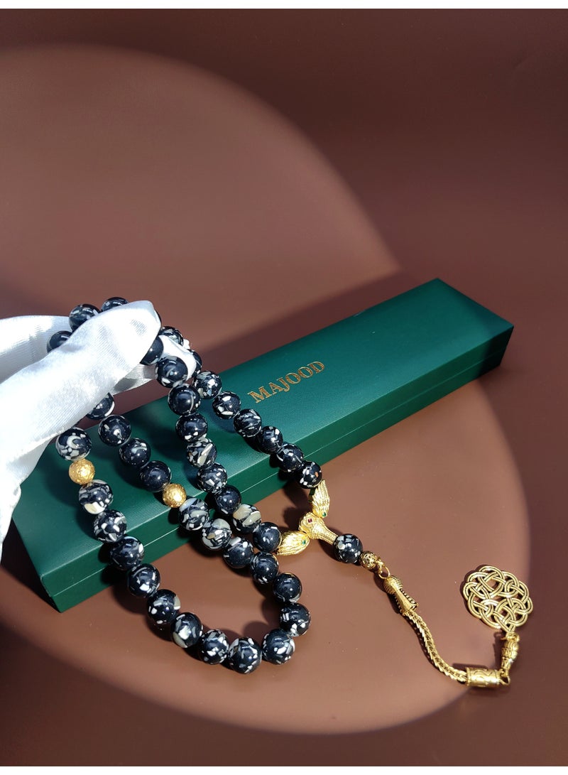 MAJOOD/45 Dyed Fritillary Pearl Prayer Beads/Tasbih/10MM/For Men And Women - Image 5