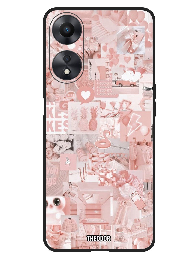 Theodor Protective Case Anti Scratch Shock Proof Bumper Cover For Oppo A98 Pink Asthetic - Image 1