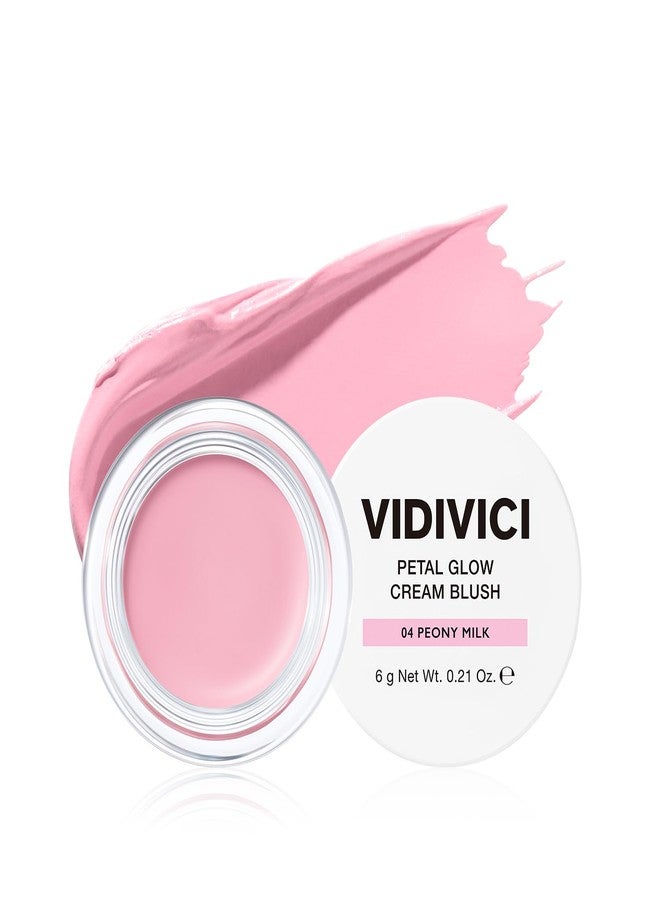 VIDIVICI Petal Glow Cream Blush, Multi-Shade Cream Blusher for Natural Radiant Cheeks, K-Beauty Long-Lasting Hydrating Color - 6g, 0.21oz (PEONY MILK) - Image 1