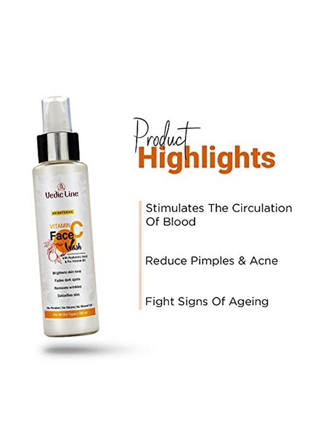 Vedicline Vitamin C Face Wash Reduce Dirt & Impurities Dark Spots With Citrus Lemon Extract Aloe Vera For Radiant Skin 100Ml - Image 3