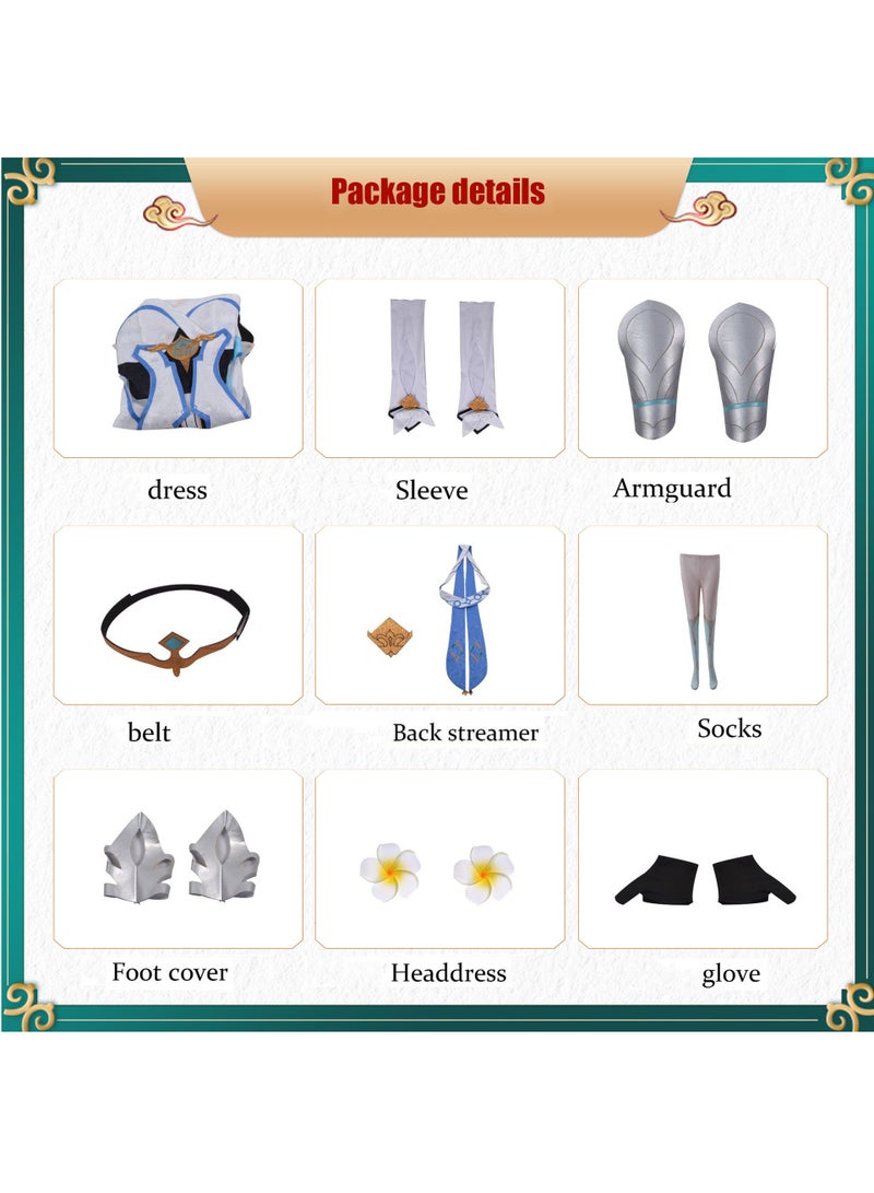 Loquat Genshin Impact Lumine Cosplay Costume, Game Anime Characters Dress Full Set  Costume - Image 4