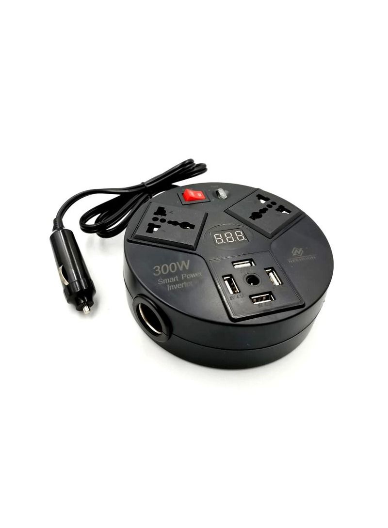 NEEHOON NH82600 Car 220V Power Inverter 300W 12V To 220V Power Out 4 USB Port 12V Out Digital Display Car Inverter - Image 4