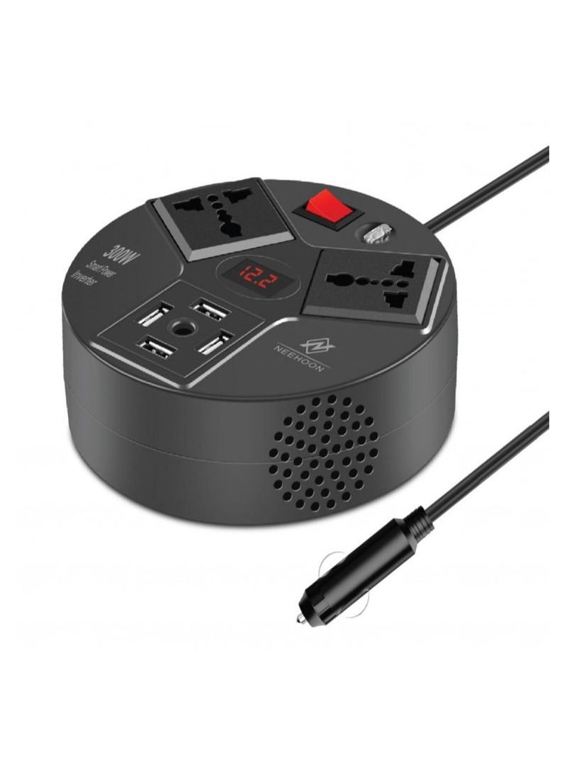 NEEHOON NH82600 Car 220V Power Inverter 300W 12V To 220V Power Out 4 USB Port 12V Out Digital Display Car Inverter - Image 3