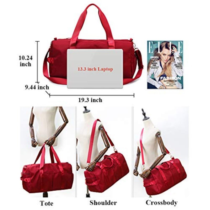 Sports Gym Bag for Women Travel Duffel Bag with Wet Pocket and Shoes Compartment for Training Swim Yoga,, free size - Image 5