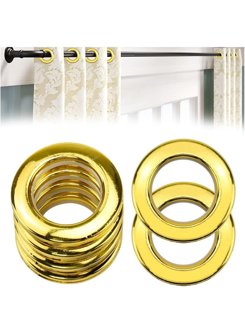 AL WADI FURNITURE AWF Al Wadi Furniture Pack of 10 Golden Curtain Grommets Round Plastic Curtain Eyelet Rings with nano-scale silencer ring, DIY Rings for Window Curtain, Shower Curtain, Locker Room Door Curtain  - Image 1