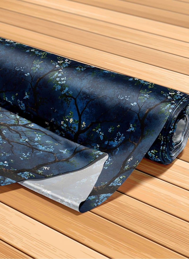 Vellato Al Lail Aramny Silk Fabric By The Yard Blue White Floral Pattern Jalabiya Makhweer Dressmaking 58 Inches Width - Image 5