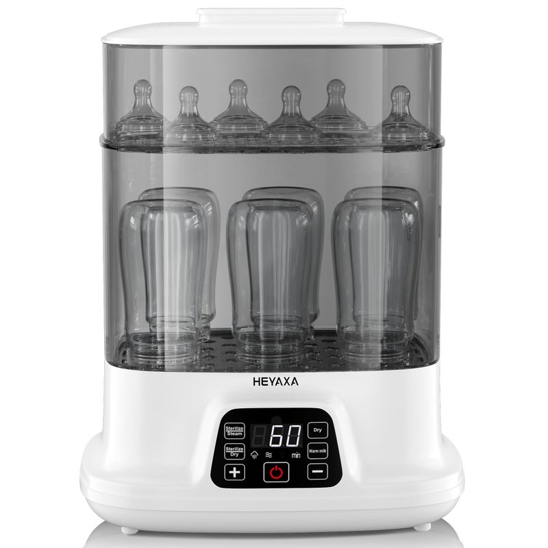 HEYAXA Baby Bottle Steri-lizer and Dryer, 10 Bottles Large Capacity, 4 in 1 Electric Steamer and Dryer for All Bottles, Parts & Baby Essentials, Touch Screen and Auto-Off - Image 1