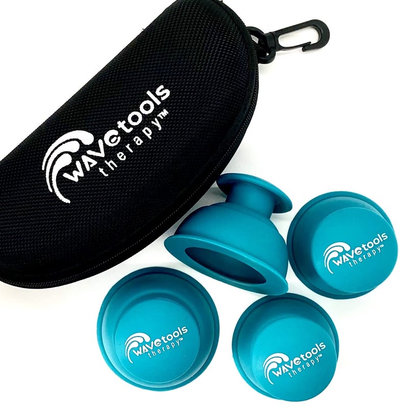 Riptide Sport Cupping set of 4 push cups in case by ideal for dynamic cupping two suctions strengths