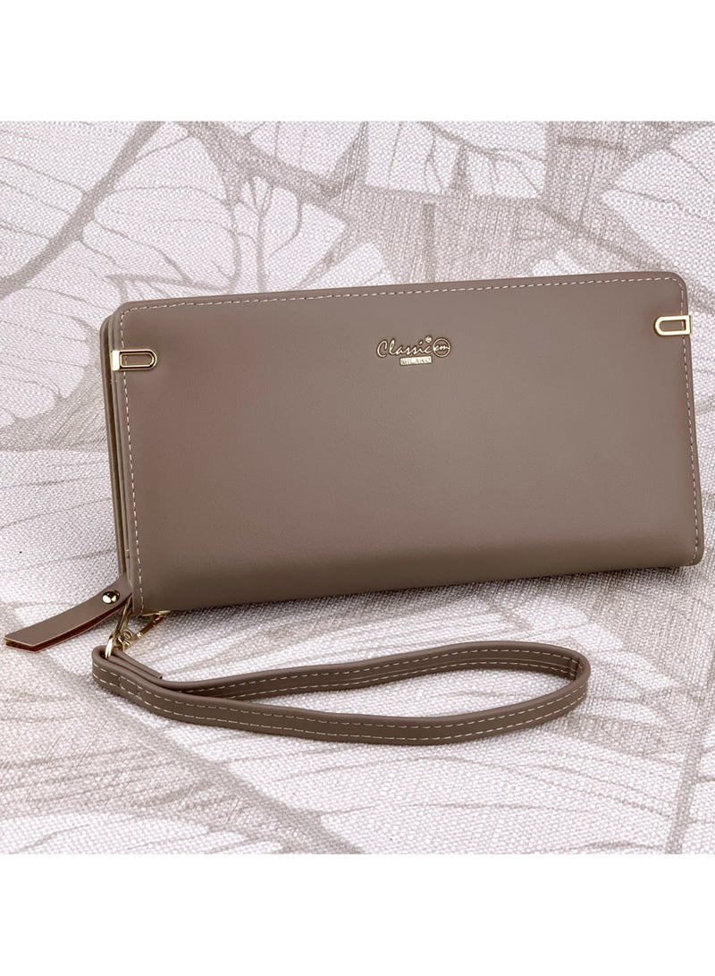 كلاسيك ميلانو - محفظة نسائية أنيقة من الجلد الصناعي مع حافظة بطاقات | محفظة عملات معدنية للنساء | محفظة نسائية نحيفة للاستخدام اليومي والسفر والهدايا - Image 1