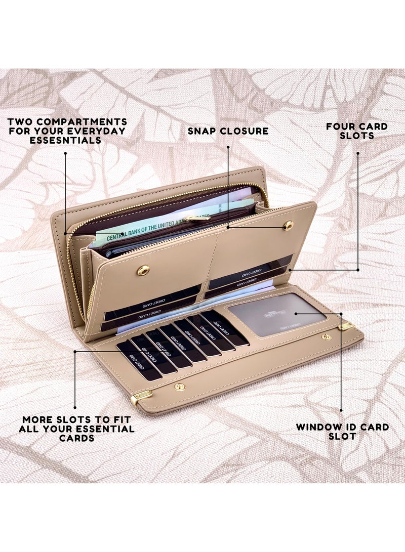 كلاسيك ميلانو - محفظة نسائية أنيقة من الجلد الصناعي مع حافظة بطاقات | محفظة عملات معدنية للنساء | محفظة نسائية نحيفة للاستخدام اليومي والسفر والهدايا - Image 2