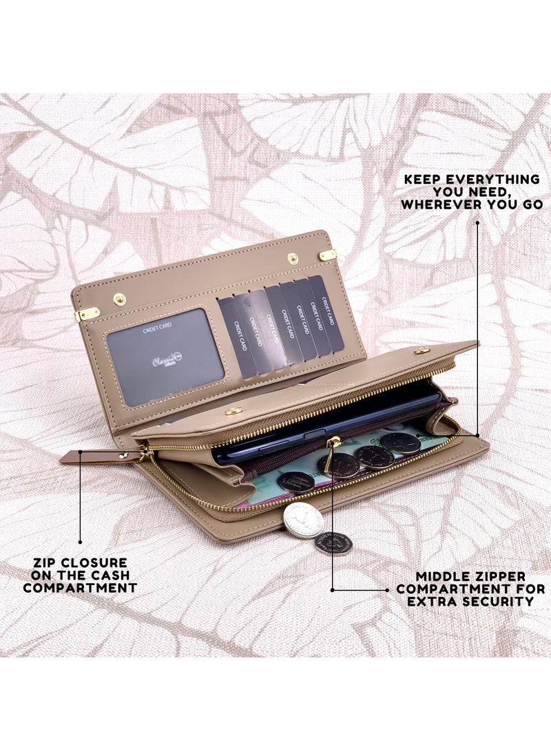 كلاسيك ميلانو - محفظة نسائية أنيقة من الجلد الصناعي مع حافظة بطاقات | محفظة عملات معدنية للنساء | محفظة نسائية نحيفة للاستخدام اليومي والسفر والهدايا - Image 3