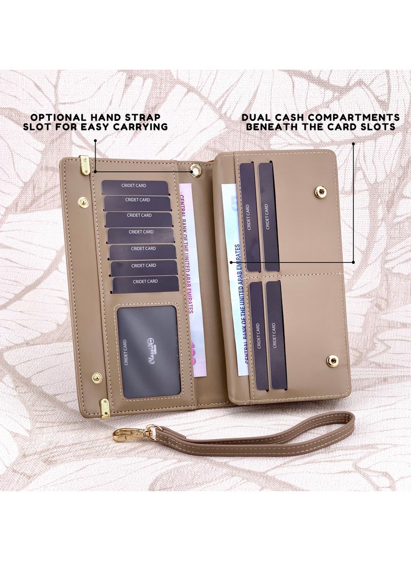 كلاسيك ميلانو - محفظة نسائية أنيقة من الجلد الصناعي مع حافظة بطاقات | محفظة عملات معدنية للنساء | محفظة نسائية نحيفة للاستخدام اليومي والسفر والهدايا - Image 4