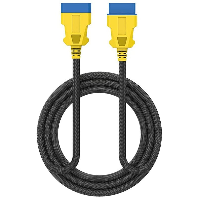 كابل تمديد OBD2 المحدث من DUOYI بطول 49 قدم (15 متر) من النايلون المقاوم للماء، كابل OBD2 16 دبوس ذكر إلى أنثى، كابل تمديد تشخيصي OBD 2 لأي مركبات OBDII