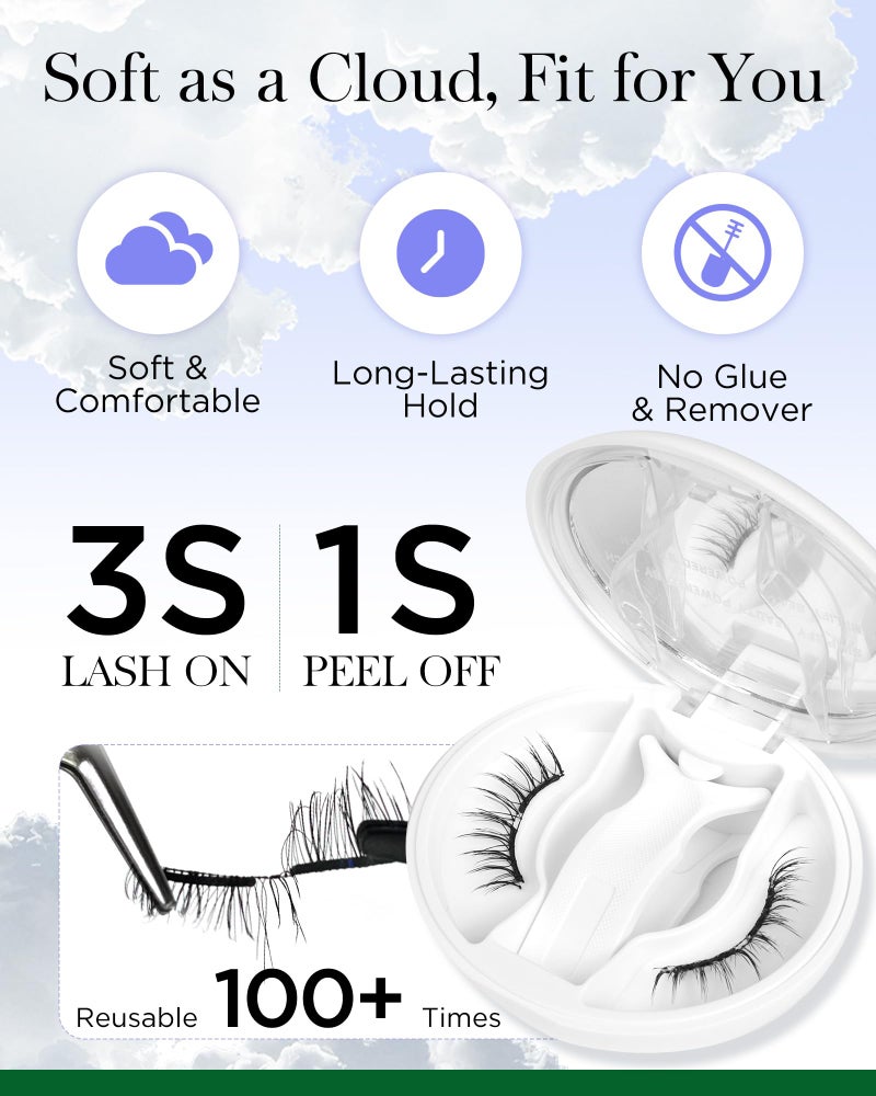 BEYELIAN Portable Magnetic Eyelashes with Applicator Kit All-In-One Box, Upgrade Soft Reusable Magnetic Lashes, No Glue Needed False EyelashesAYT35 (Lightweight & Comfortable) - Image 2