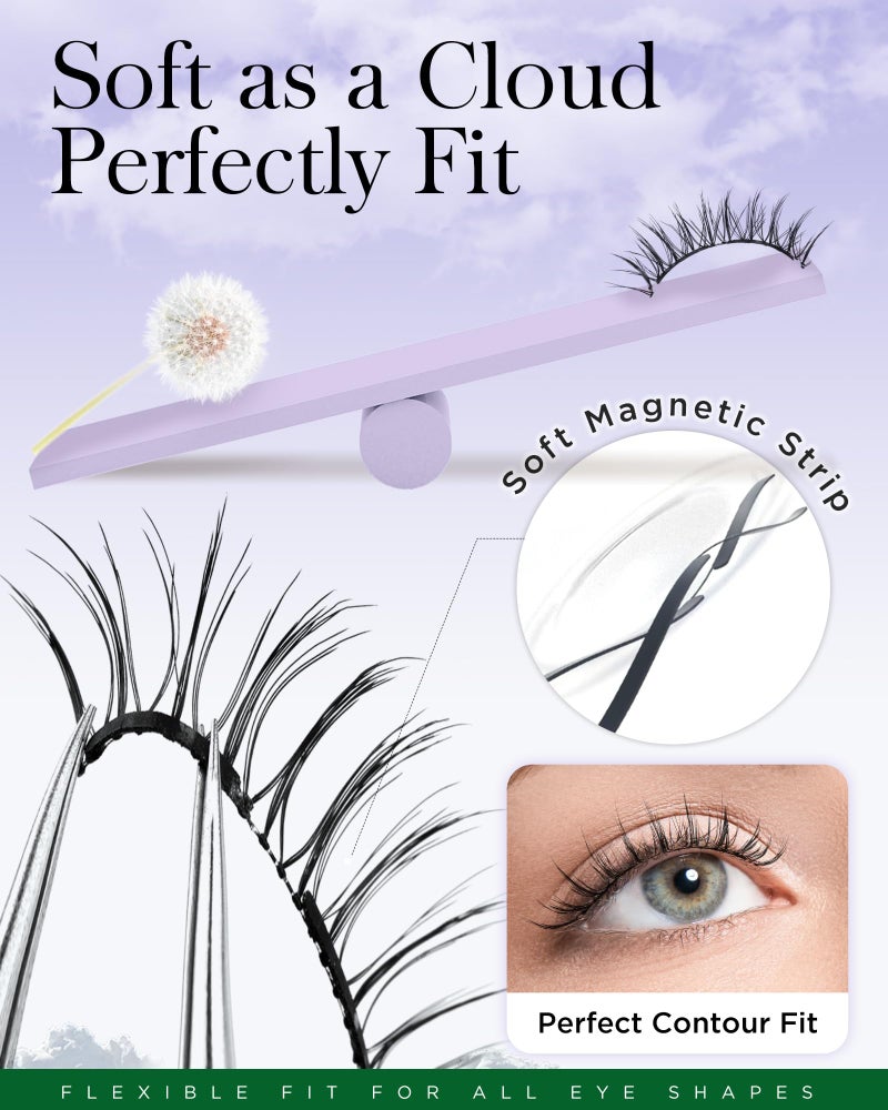 BEYELIAN Portable Magnetic Eyelashes with Applicator Kit All-In-One Box, Upgrade Soft Reusable Magnetic Lashes, No Glue Needed False EyelashesAYT35 (Lightweight & Comfortable) - Image 4