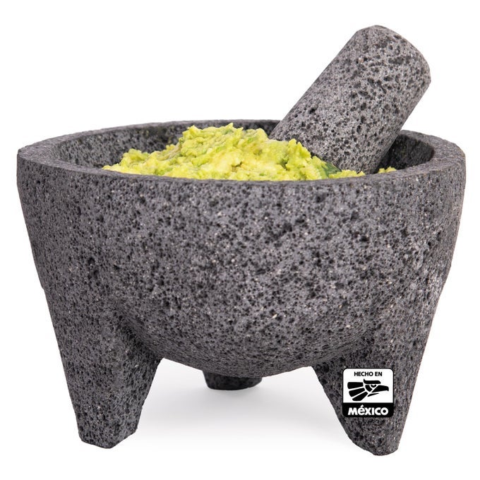 MOLCAJETE 7 IN MEXICAN HANDMADE WITH NATURAL VOLCANIC STONE ARTISANAL KITCHEN UTENSIL FOR GRINDING WITH PORES FOR CRUSHING SPECIALLY DESIGNED FOR GRINDING SPICES SAUCES AND GUACAMOLE